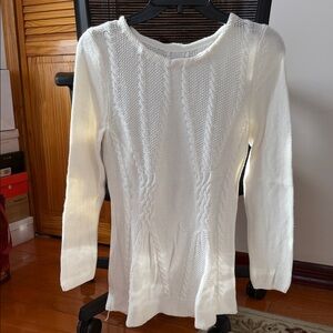 White Cable Knit Sweater
